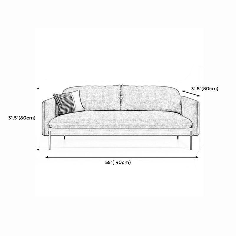 Cushions Square Arm Sofa Scandinavian 31.5" D x 31.5" H Linen Wooden Sofa Clearhalo 'furn' 'furn_sofas' 'Furniture' 'furniture_sofas' 'kitchen' 'kitchen_sofas' 'Living Room Furniture' 'Sofa' 'sofas' 1200x1200_48cd8c0b-a760-47b1-b5ec-0f9850d9d661