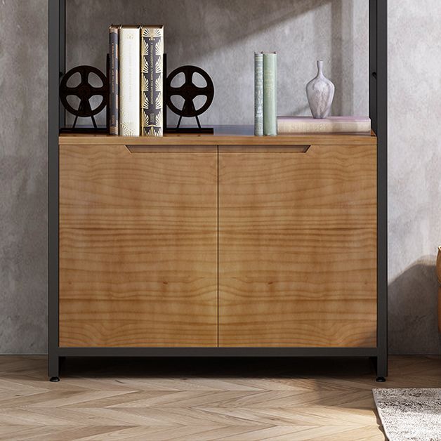 Industrial Style Bookshelf Open Back Solid Wood Bookcase for Home Office Clearhalo 'Bookcases' 'furn' 'furn_bookcases' 'Furniture' 'furniture_bookcases' 'Office Furniture' 1200x1200_48ce269d-e55c-4c3e-9072-9752f22d8d4b