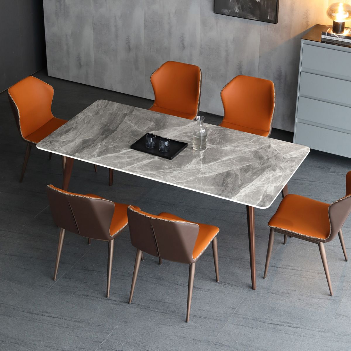 Mid-Century Modern Sintered Stone Table 4 Legs Rectangle Table for Home Clearhalo ' dining_table' 'Dining Tables & Seating' 'Dining Tables' 'furn' 'furn_dining_table' 'Furniture' 'furniture_dining_table' 'Kitchen & Dining Furniture' 'kitchen&dining_furn' 'kitchen' 'kitchen_dining_table' 1200x1200_48cf4d29-0dc5-4fac-9bb4-760e2ece3fbf