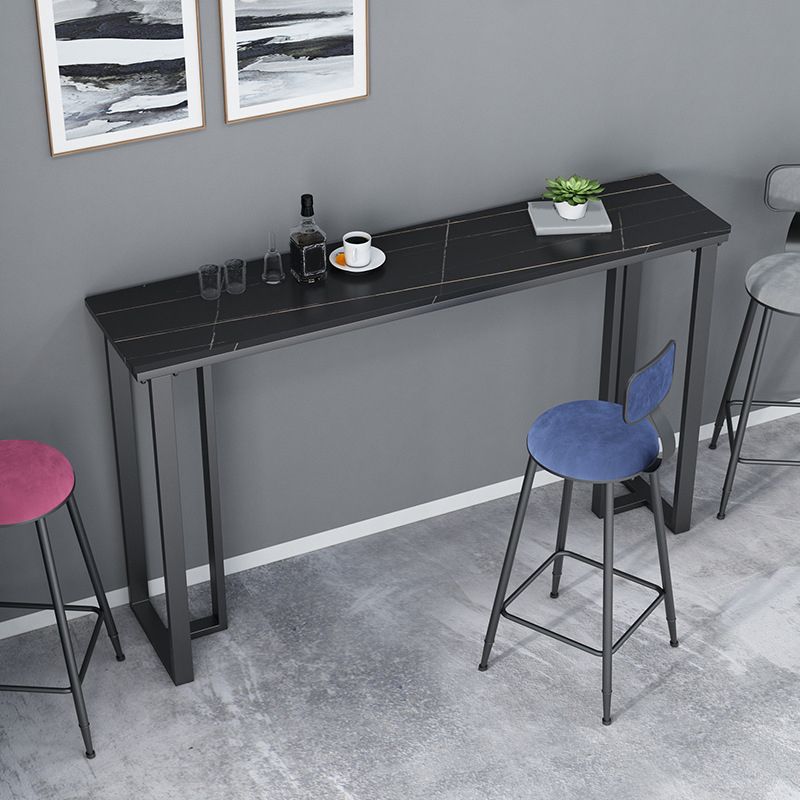 Industrial Bar Height Table Stone Top Bistro Table for Patio Use Clearhalo 'Bar Furniture' 'Bar Tables' 'bar_tables' 'furn' 'furn_bar_tables' 'Furniture' 'Kitchen & Dining Furniture' 1200x1200_48cfa7ca-f075-40bc-bdfa-27863915dd19