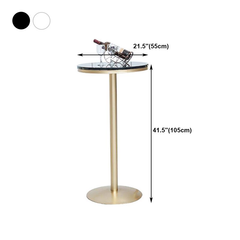 Stone Bar Dining Table Glam Round /Square Bar Table with Pedestal for Dining Room Clearhalo 'Bar Furniture' 'Bar Tables' 'bar_tables' 'furn' 'furn_bar_tables' 'Furniture' 'furniture_bar_tables' 'Kitchen & Dining Furniture' 1200x1200_48d00997-2332-4f56-8928-913b43caf842