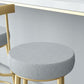 Taburete de bar de hierro con respaldo sin brazos Glam, taburete con cojín y pedal para cocina