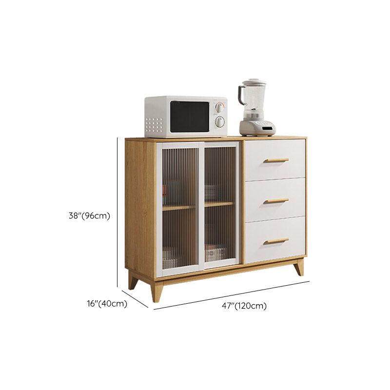 Modern Style Sideboard Engineered Wood Sideboard with Glass Door Clearhalo 'buffet_sideboard' 'Buffets & Sideboards' 'furn' 'furn_buffet_sideboard' 'Furniture' 'Kitchen & Dining Furniture' 1200x1200_48d0cf4e-7587-4044-bf71-15547b7aff27