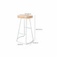 Contoured Seat Bar Stools Metal Dining Stools with Metal Base