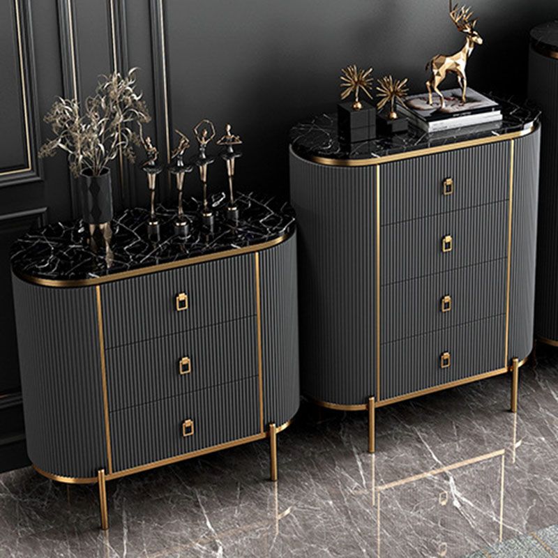 Glam Stone Storage Chest Home 16" W Vertical Chest with 3 Drawers