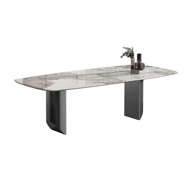 Luxury Sintered Stone Top Table Rectangle Table with Grey Double Pedestal Clearhalo ' dining_table' 'Dining Tables & Seating' 'Dining Tables' 'furn' 'furn_dining_table' 'Furniture' 'furniture_dining_table' 'Kitchen & Dining Furniture' 'kitchen&dining_furn' 'kitchen' 'kitchen_dining_table' 1200x1200_48d1c68f-1266-45e7-a6ae-5c336113bb7c