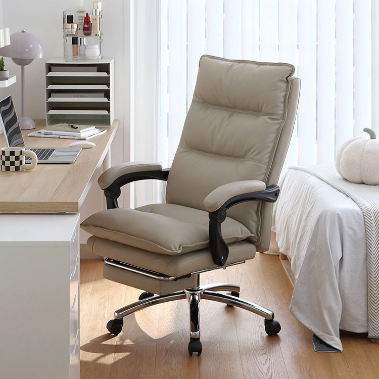 Modern Faux Leather Executive Chair High Back Swivel Office Chair Clearhalo 'furn' 'furn_office_chair' 'Furniture' 'Office Chairs' 'Office Furniture' 'office_chair' 1200x1200_48d1f66d-6a04-4559-9258-b73764e2ca0a