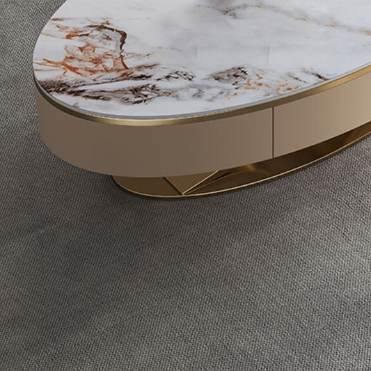 Tavolino ovale glam tavolo da cocktail in ardesia astratto