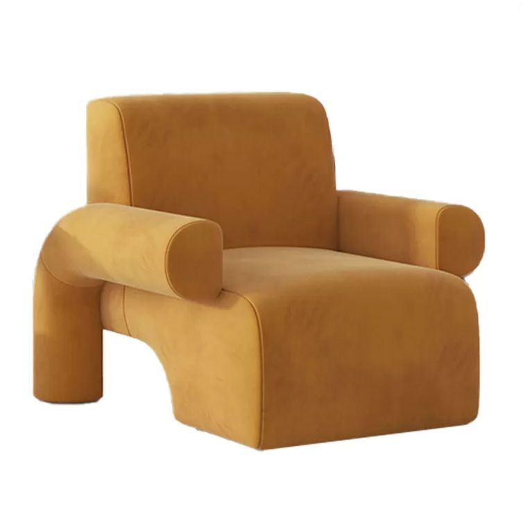 Nordic Velvet Arms Included Round Arms Tight Back Accent Armchair
