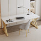 Glam -Schreibtisch Antique Finish Rechteck Computertisch mit Metallbeinen