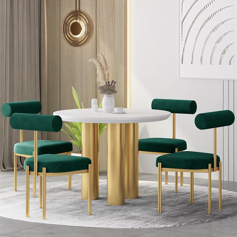 Modern Round Sintered Stone Dining Table Set 1/2/5 Pieces Dining Set for Home Use Clearhalo 'Dining Room Sets' 'Dining Tables & Seating' 'dining_room_set' 'furn' 'furn_dining_room_set' 'Furniture' 'furniture_dining_room_set' 'Kitchen & Dining Furniture' 1200x1200_48d3dcd1-9010-4389-a033-7070b06713ff