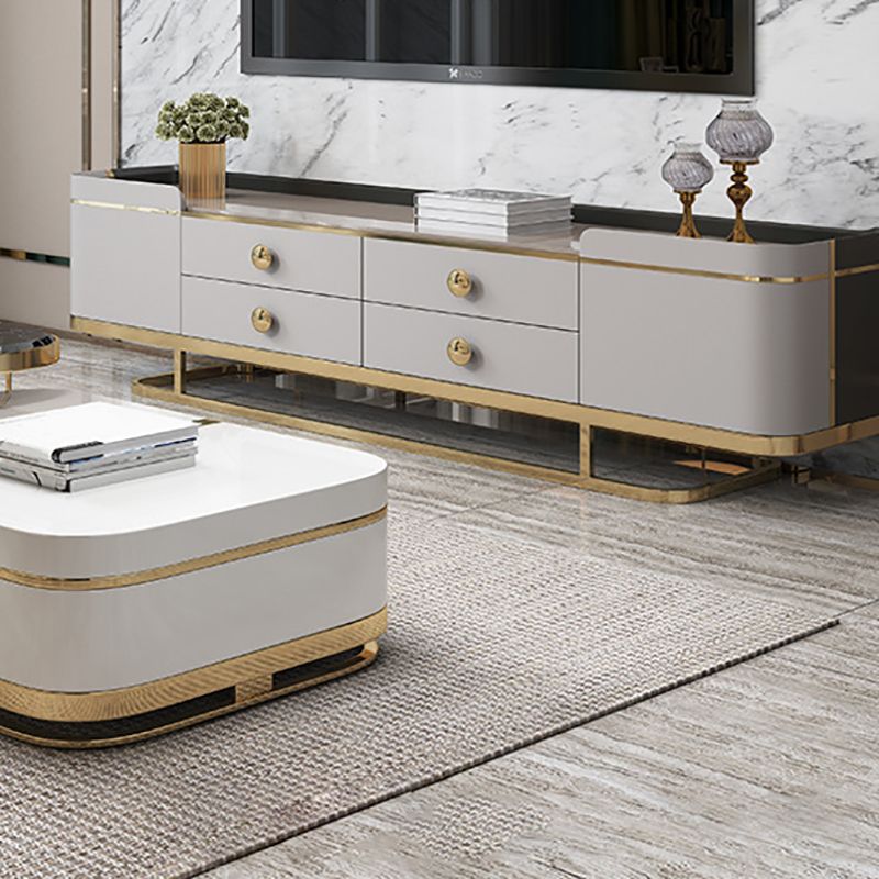 Glam Stone Stand Console Console multimediale di archiviazione chiusa con cassetti per soggiorno