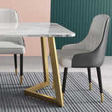 Set da pranzo Nordic 1/2/5 pezzi tavolo da pranzo in pietra rettangolo per cucina