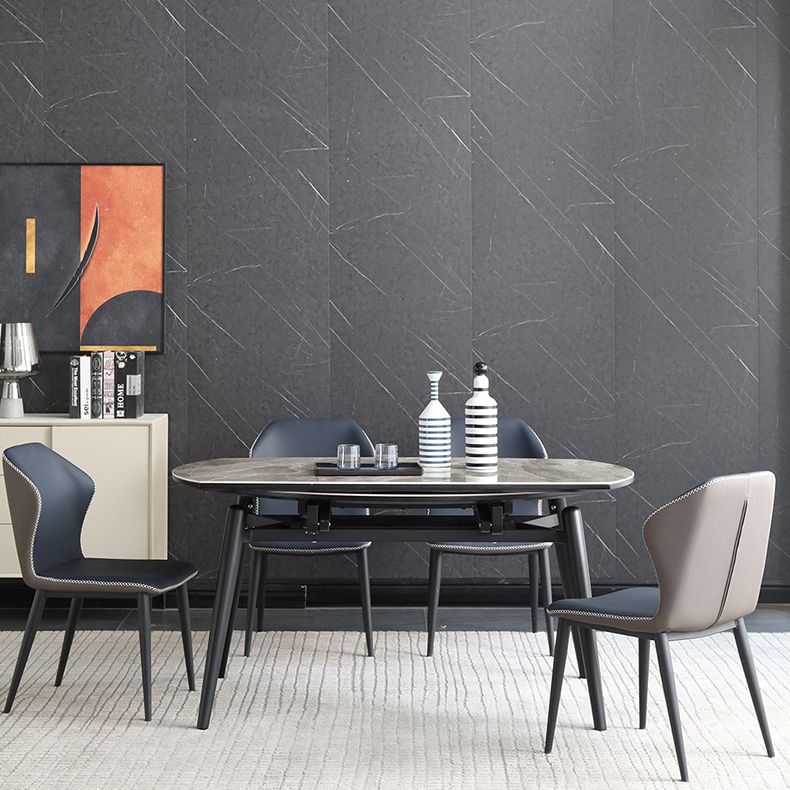 Modern Metal Dining Room Set Standard Height Black Legs Dining Set with Rectangle Table Clearhalo 'Dining Room Sets' 'Dining Tables & Seating' 'dining_room_set' 'furn' 'furn_dining_room_set' 'Furniture' 'furniture_dining_room_set' 'Kitchen & Dining Furniture' 'kitchen&dining_furn' 'kitchen' 1200x1200_48d953c3-af89-4e5c-a49e-5e48a916f5ab