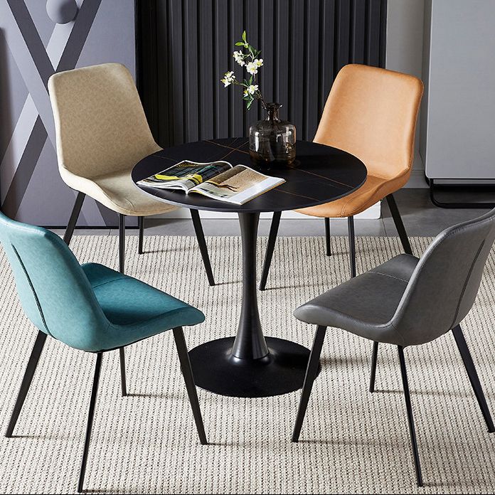 Round Tulip Base Modern Dining Table Two-Color Fixed Table with Sintered Stone Clearhalo ' dining_table' 'Dining Tables & Seating' 'Dining Tables' 'furn' 'furn_dining_table' 'Furniture' 'furniture_dining_table' 'Kitchen & Dining Furniture' 'kitchen&dining_furn' 'kitchen' 'kitchen_dining_table' 1200x1200_48d9bfba-afe0-4a3c-9b89-01bb6c376b1c