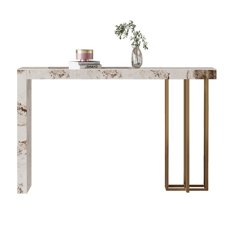 Indoor Double Pedestal Bar Height Table Contemporary Stone Rectangle Pub Table Clearhalo 'Bar Furniture' 'Bar Tables' 'bar_tables' 'furn' 'furn_bar_tables' 'Furniture' 'furniture_bar_tables' 'Kitchen & Dining Furniture' 1200x1200_48da1bdf-945e-47d6-b44c-e1e593bf05fa