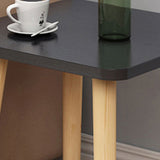 Tabla de extremo cuadrada contemporánea 4 Piernas Mesa lateral de madera maciza, 16.5 "de alto