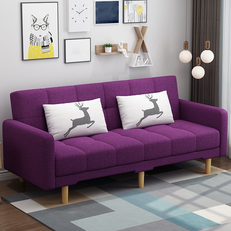 コンテンポラリービスケットバックスタンダードスクエアアームファブリックステーションソファ