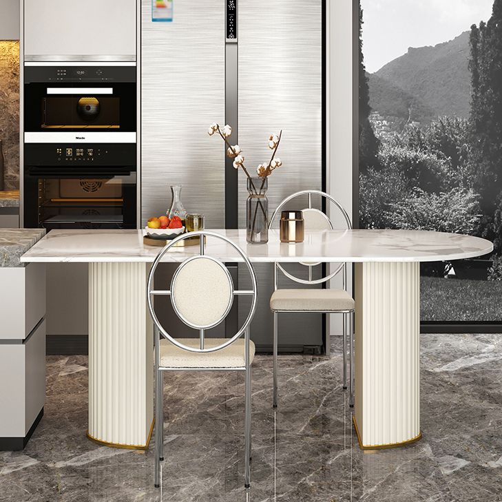 Traditional Luxury Dining Table Oval Double Pedestal Home Furniture for Indoor Clearhalo 'Dining Tables & Seating' 'Dining Tables' 'dining_table' 'furn' 'furn_dining_table' 'Furniture' 'furniture_dining_table' 'Kitchen & Dining Furniture' 'kitchen' 'kitchen_dining_table' 1200x1200_48dafbf5-8871-4974-8258-77d62b753ea6