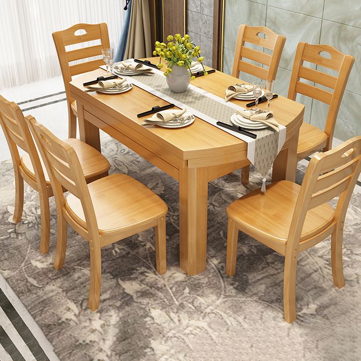 Modern Style Round 54.33" Dining Table Solid Wood Drop-Leaf Dining Table for Home Use Clearhalo ' dining_table' 'Dining Tables & Seating' 'Dining Tables' 'furn' 'furn_dining_table' 'Furniture' 'furniture_dining_table' 'Kitchen & Dining Furniture' 'kitchen&dining_furn' 'kitchen' 'kitchen_dining_table' 1200x1200_48db223b-7c73-4230-a7b6-7284731d1b4e