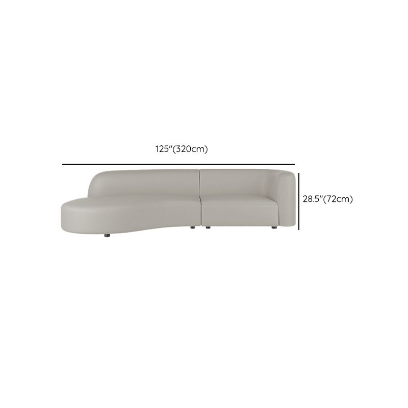 Grey Cushion Back Curved Sectional Sofa Scratch Resistant Sectionals Clearhalo 'furn' 'furn_sectionals' 'Furniture' 'Living Room Furniture' 'Sectionals' 1200x1200_48db3f24-519c-4f53-a325-efc7aad0ee71
