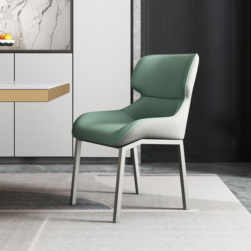Contemporary Metal Dining Room Armless chairs Wingback Side Chair for Home Use Clearhalo ' kitchen&dining_furn' 'Dining Chairs' 'Dining Tables & Seating' 'dining_chair' 'furn' 'furn_dining_chair' 'Furniture' 'furniture_dining_chair' 'Kitchen & Dining Furniture' 'kitchen' 1200x1200_48df36a3-8d1c-49ab-a153-a646937b66de