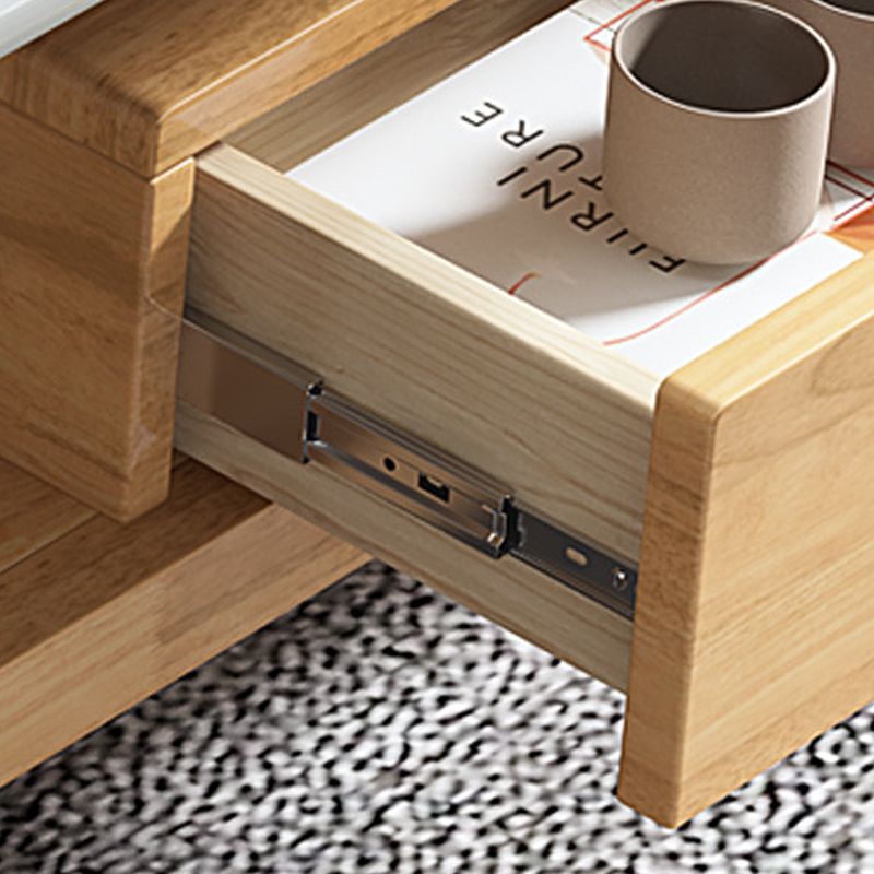 Contemporary Wood TV Console Open Storage TV Media Stand with Legs for Living Room