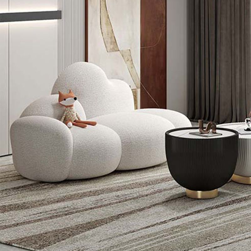 Hedendaagse stijl gebogen bank 33.46 "H armloze bank in het wit