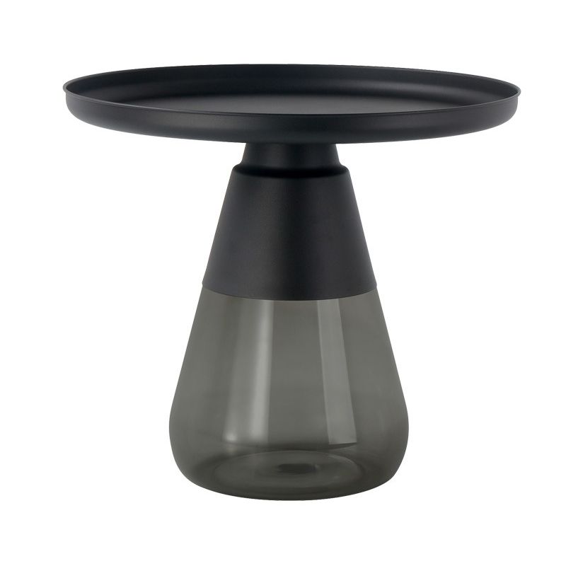 Round Metal Tray Top Coffee Table Glass Pedestal Cocktail Table Clearhalo 'Coffee & Accent Tables' 'Coffee Tables' 'coffee_tables' 'furn' 'furn_coffee_tables' 'Furniture' 'Living Room Furniture' 1200x1200_48e01809-fe8b-4607-ac90-a8ad612d1816