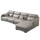 Modernism Genuine Leather Sectional Sloped Arm Sectional in Grey