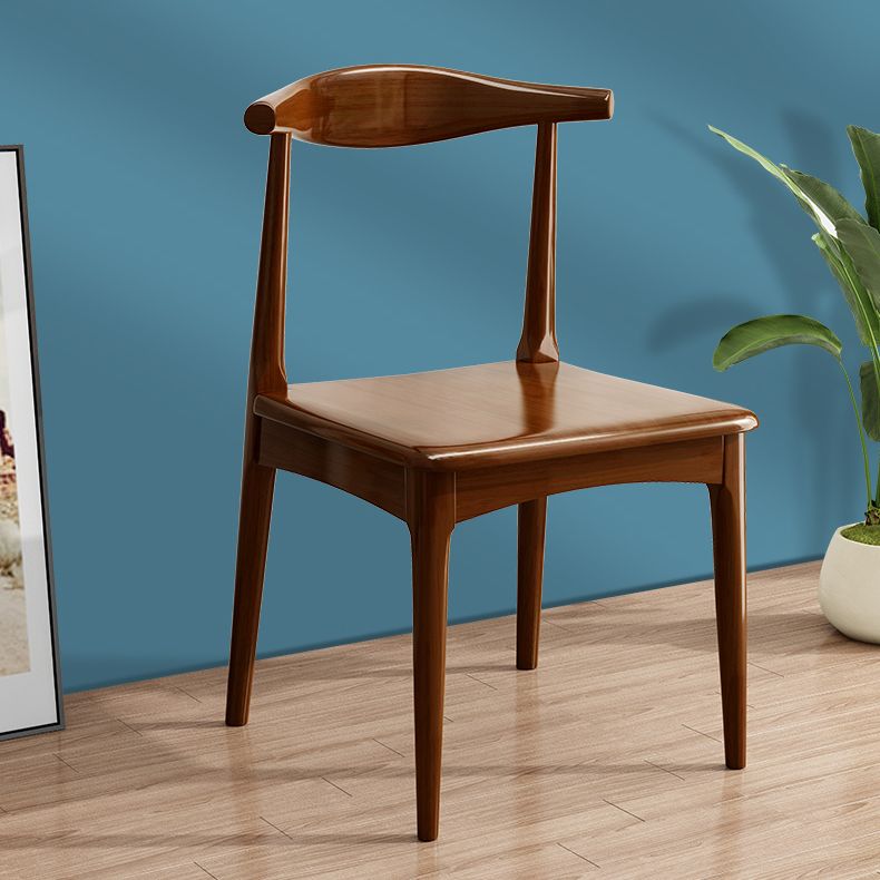 Dining Room Armless Dining Chair Rubberwood Open Back Dining Chair