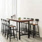 Industrial 1/2/9 Pieces Solid Wood Bar Table Set Fixed Bistro Set for Home Use Clearhalo 'Bar Furniture' 'furn' 'furn_home_bar_bar_sets' 'Furniture' 'Home Bars & Bar Sets' 'home_bar_bar_sets' 'Kitchen & Dining Furniture' 1200x1200_48e150de-97bd-46c9-bf9c-896ab8995bf1