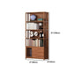 Modern Bamboo Bookshelf Brown Closed Back Shelf Bookcase With Cabinets