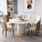 Glam 1/3/4/5/7/9 Pieces Round Dining Table Set with Sintered Stone Top Turntable Furniture Clearhalo 'Dining Room Sets' 'Dining Tables & Seating' 'dining_room_set' 'furn' 'furn_dining_room_set' 'Furniture' 'furniture_dining_room_set' 'Kitchen & Dining Furniture' 'kitchen&dining_furn' 'kitchen' 1200x1200_48e4b9de-c4ce-40fe-86ff-f93451a9dba3