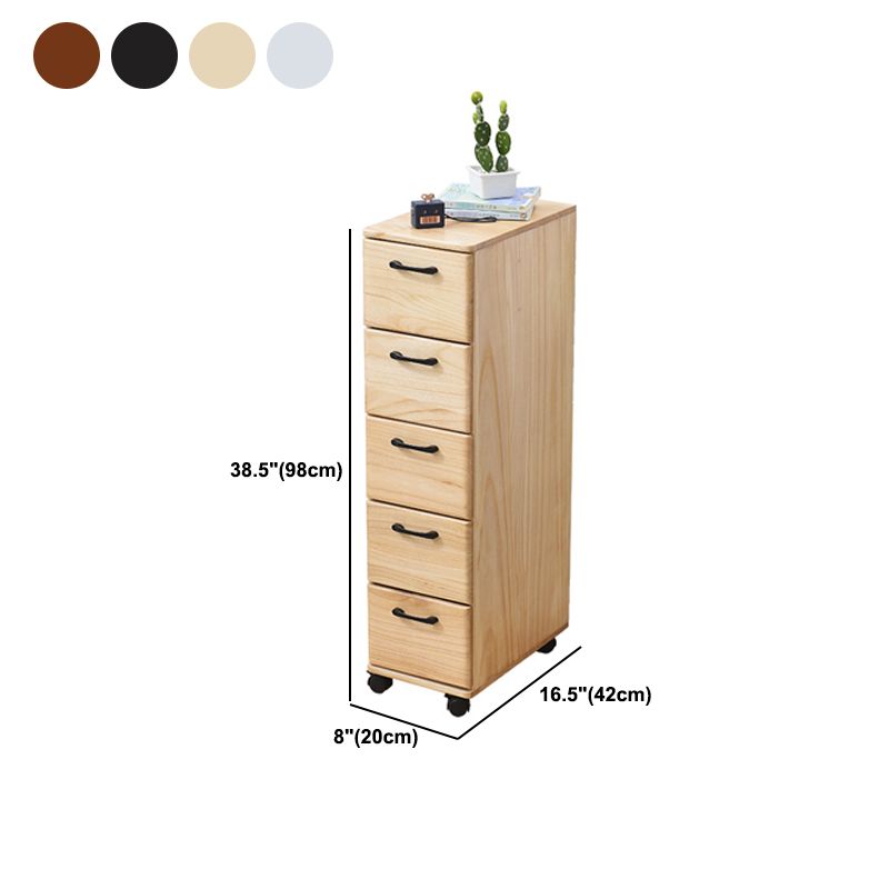 16.53 "Cofre de acento de ancho con cajones cofre de madera maciza con ruedas