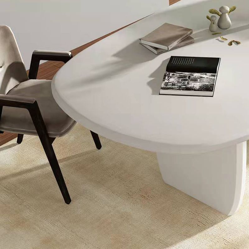 オフィス用の産業用堅実な木製ライティングデスクオーバルオフィスデスク