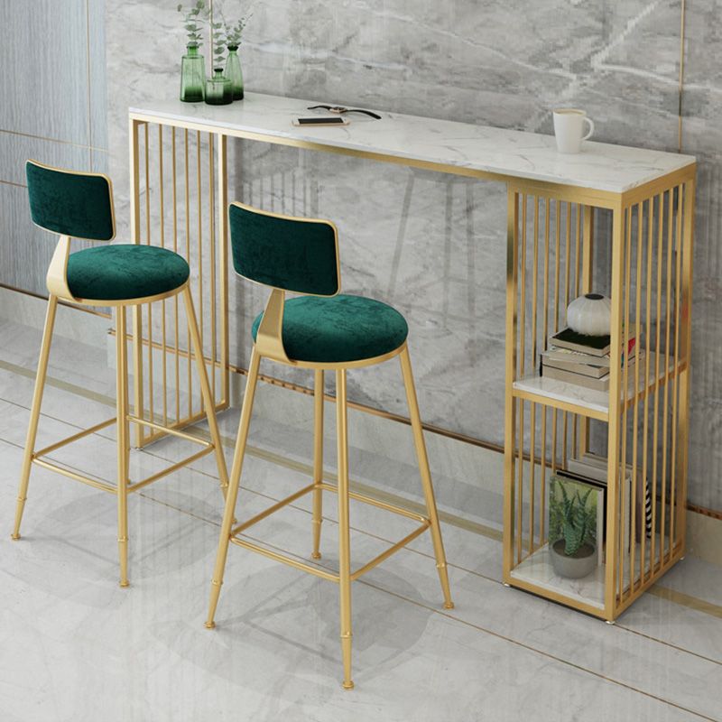 Modern Style Bar-height Table Gold Base Bar Table for Kitchen Clearhalo 'Bar Furniture' 'Bar Tables' 'bar_tables' 'furn' 'furn_bar_tables' 'Furniture' 'Kitchen & Dining Furniture' 1200x1200_48ea4cc3-85f4-45b4-97cf-6bb1f05eeef2
