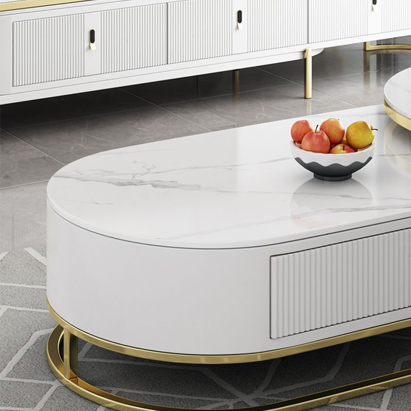 Glam Stone TV Stand con cassetti console multimediale TV di archiviazione chiusa