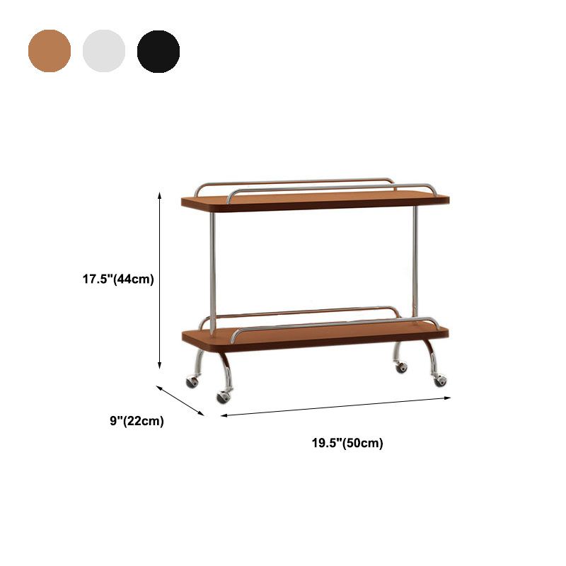 Rechthoekige bijzettafel met wielbasis Midden-eeuwse moderne stijl met opbergplank