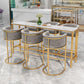 Artificial Marble Bar Table 42-inch Height Metal Base Bistro Table for Living Room Clearhalo 'Bar Furniture' 'Bar Tables' 'bar_tables' 'furn' 'furn_bar_tables' 'Furniture' 'furniture_bar_tables' 'Kitchen & Dining Furniture' 1200x1200_48f1492c-e9fe-4a8a-a18c-6203899b3ae5