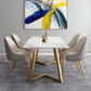 Glam Rectangle Dining Table Set 1/4/5 Pieces White Stone Top Dinette Set Clearhalo 'Dining Room Sets' 'Dining Tables & Seating' 'dining_room_set' 'furn' 'furn_dining_room_set' 'Furniture' 'Kitchen & Dining Furniture' 1200x1200_48f17ebc-2cf9-4858-b3fb-53c3922c81e9