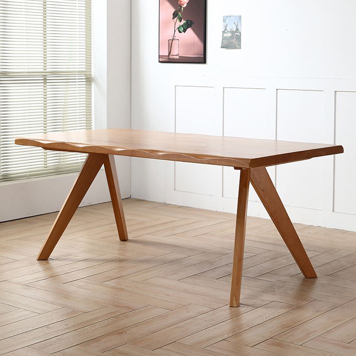 モダンなスタイルの家具5/7 PCS長方形のソリッドウッドダイナーテーブルとダイニングチェア