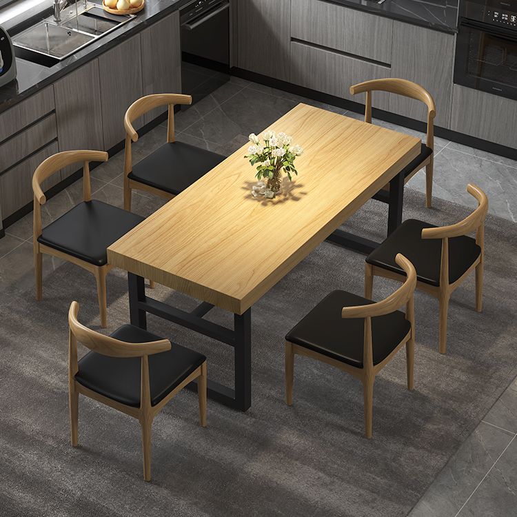 Modern Dining Set 1/2/3/5/7 Pieces Rectangle Pine Wood Dining Table for Dining Room Clearhalo 'Dining Room Sets' 'Dining Tables & Seating' 'dining_room_set' 'furn' 'furn_dining_room_set' 'Furniture' 'Kitchen & Dining Furniture' 1200x1200_48f34cf6-4709-452b-97d6-f7d52428ded0