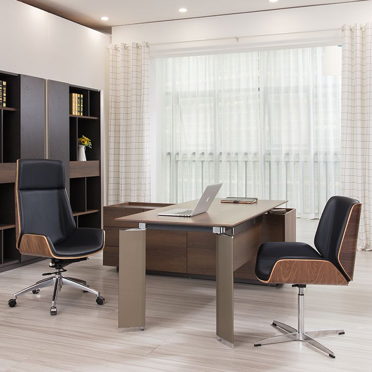 High Back Office Chair Leather Seat with Fixed Armrest Adjustable with Office Chair Clearhalo 'furn' 'furn_office_chair' 'Furniture' 'furniture_office_chair' 'Office Chairs' 'Office Furniture' 'office_chair' 1200x1200_48f4282b-7c91-482d-bbf4-ad50eda03a8e