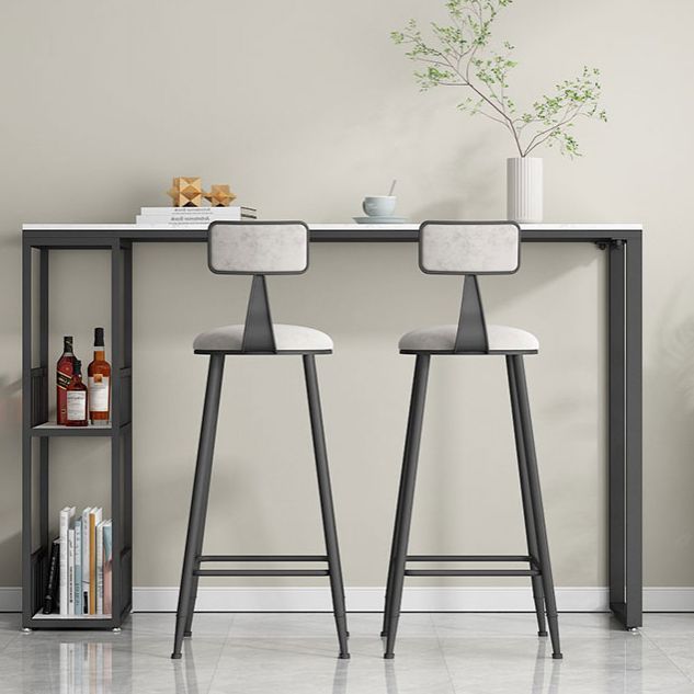 Glam Style 41.3"H Bar Table Marble White Rectangle Top Bistro Table for Living Room Clearhalo 'Bar Furniture' 'Bar Tables' 'bar_tables' 'Furniture' 'furniture_bar_tables' 'Kitchen & Dining Furniture' 'kitchen&dining_furn' 'kitchen' 1200x1200_48f4614f-4075-482c-a229-40a6ef4b0387