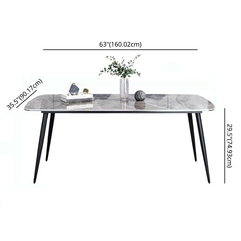 Contemporary Sintered Stone Top Gray Dining Set Rectangle Shape Standard Dining Set for Kitchen Clearhalo 'Dining Room Sets' 'Dining Tables & Seating' 'dining_room_set' 'furn' 'furn_dining_room_set' 'Furniture' 'furniture_dining_room_set' 'Kitchen & Dining Furniture' 'kitchen&dining_furn' 'kitchen' 1200x1200_48f4e131-27b3-4c07-8d75-b847108e7fb3