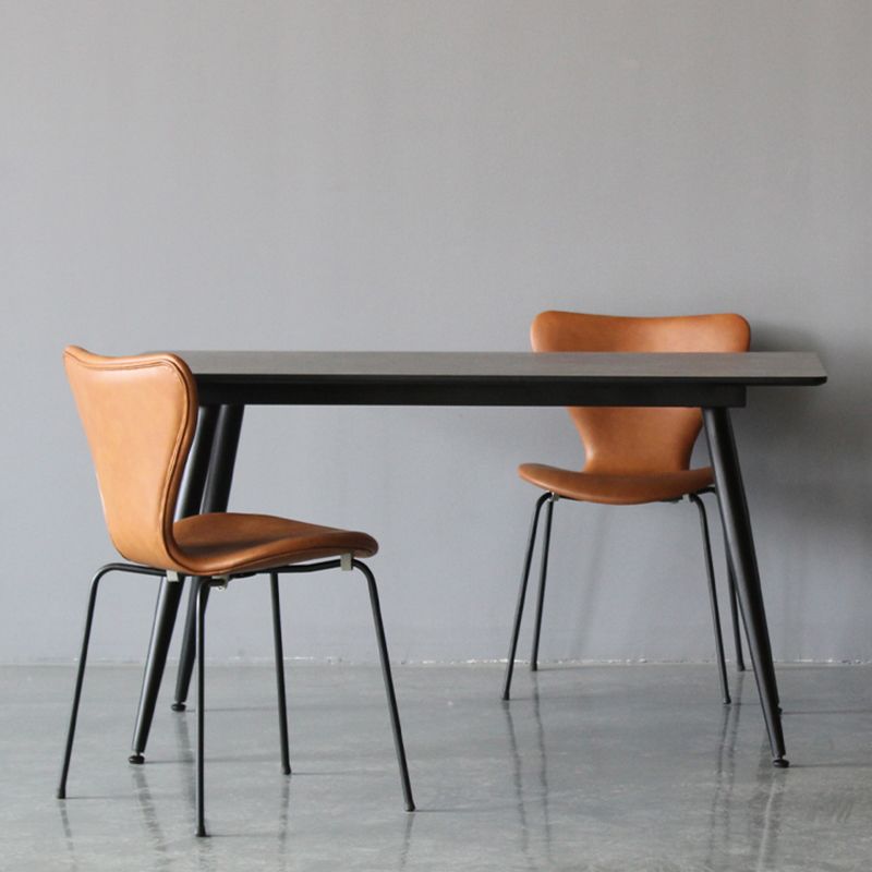 Modern Style Linen Fabric Dining Chairs Solid Back Armless Dining Single Chair Clearhalo ' kitchen&dining_furn' 'Dining Chairs' 'Dining Tables & Seating' 'dining_chair' 'furn' 'furn_dining_chair' 'Furniture' 'furniture_dining_chair' 'Kitchen & Dining Furniture' 'kitchen' 1200x1200_48f542ac-8814-4404-938e-1b8b0e974a29