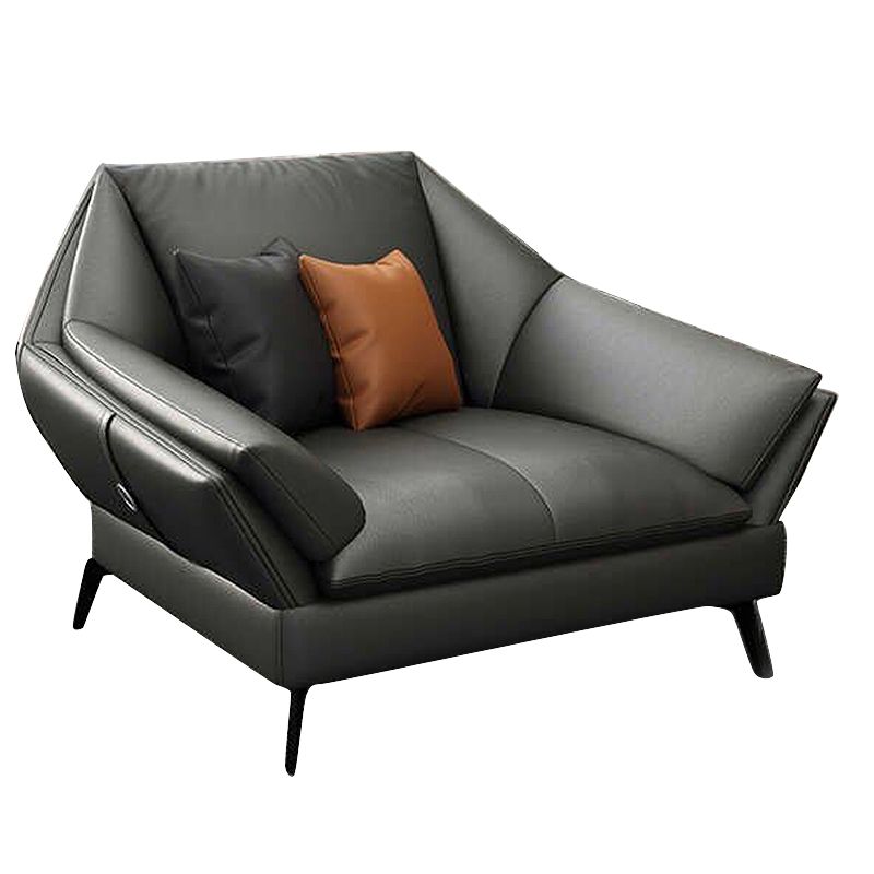 Down Fill Cushions Leather Living Room Pillow Top Arm Modular Sofa & Chaise Clearhalo 'furn' 'furn_sectionals' 'Furniture' 'furniture_sectionals' 'kitchen' 'kitchen_sectionals' 'Living Room Furniture' 'Sectionals' 1200x1200_48f5f5fc-717c-4135-b8e2-dfbb1691a120