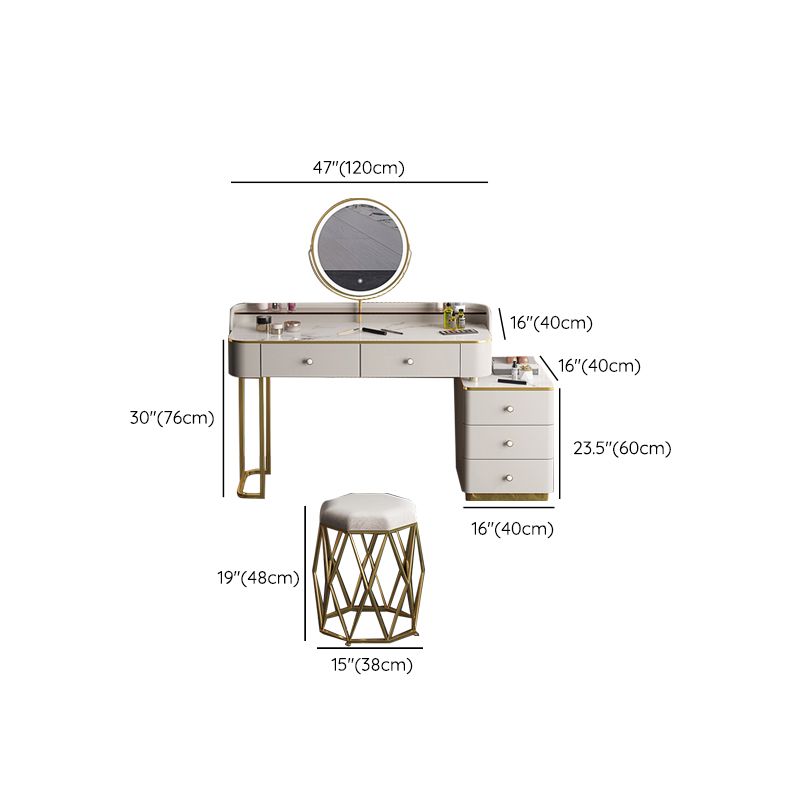 Glam houten met lade slaapkamer verlichte spiegel make-up ijdelheid