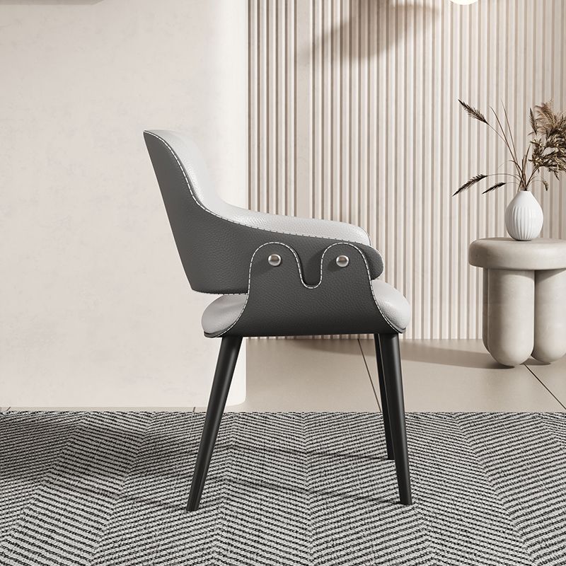 Home Faux Leather Dining Chairs Black Legs Dining Room Chair Clearhalo 'Dining Chairs' 'Dining Tables & Seating' 'dining_chair' 'furn' 'furn_dining_chair' 'Furniture' 'Kitchen & Dining Furniture' 1200x1200_48f979aa-1b40-49c9-841c-7656f7c3b73c